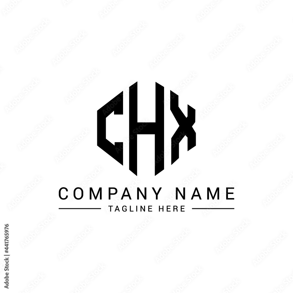 CHX letter logo design with polygon shape. CHX polygon logo monogram. CHX cube logo design. CHX hexagon vector logo template white and black colors. CHX monogram, CHX business and real estate logo. 