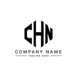 CHN letter logo design with polygon shape. CHN polygon logo monogram. CHN cube logo design. CHN hexagon vector logo template white and black colors. CHN monogram, CHN business and real estate logo. 