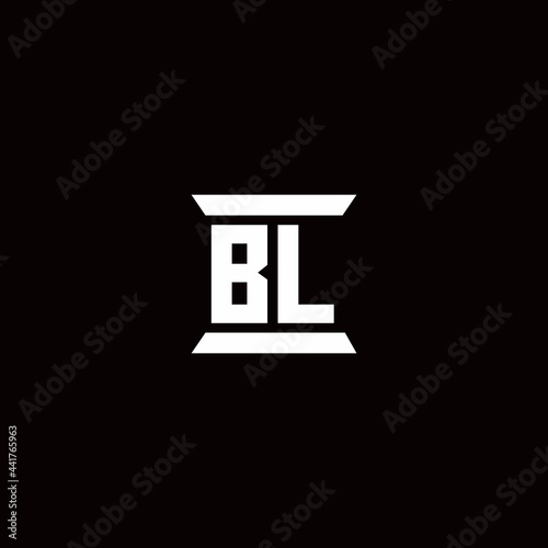 BL Logo monogram with pillar shape designs template