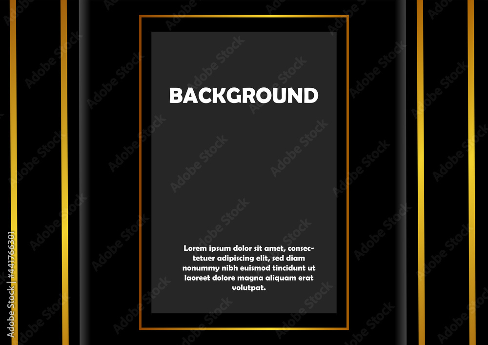 Art & Illustration black background with gold line as decoration