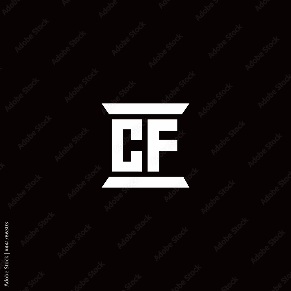 CF Logo monogram with pillar shape designs template CF Logo monogram with pillar shape designs template