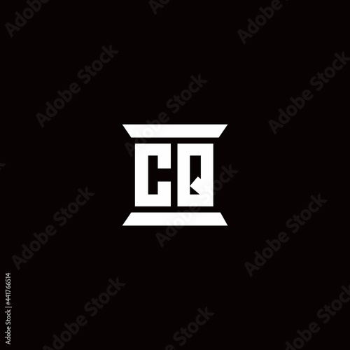 CQ Logo monogram with pillar shape designs template