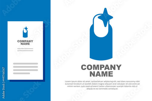Blue Nail manicure icon isolated on white background. Logo design template element. Vector
