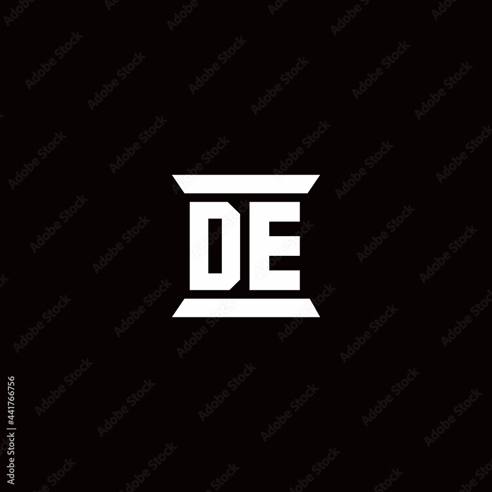 DE Logo monogram with pillar shape designs template DE Logo monogram with pillar shape designs template