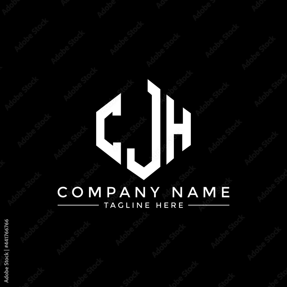 CJH letter logo design with polygon shape. CJH polygon logo monogram. CJH cube logo design. CJH hexagon vector logo template white and black colors. CJH monogram, CJH business and real estate logo. 