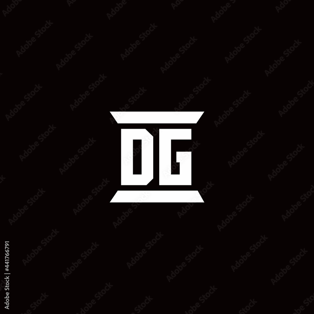 DG Logo monogram with pillar shape designs template DG Logo monogram with pillar shape designs template