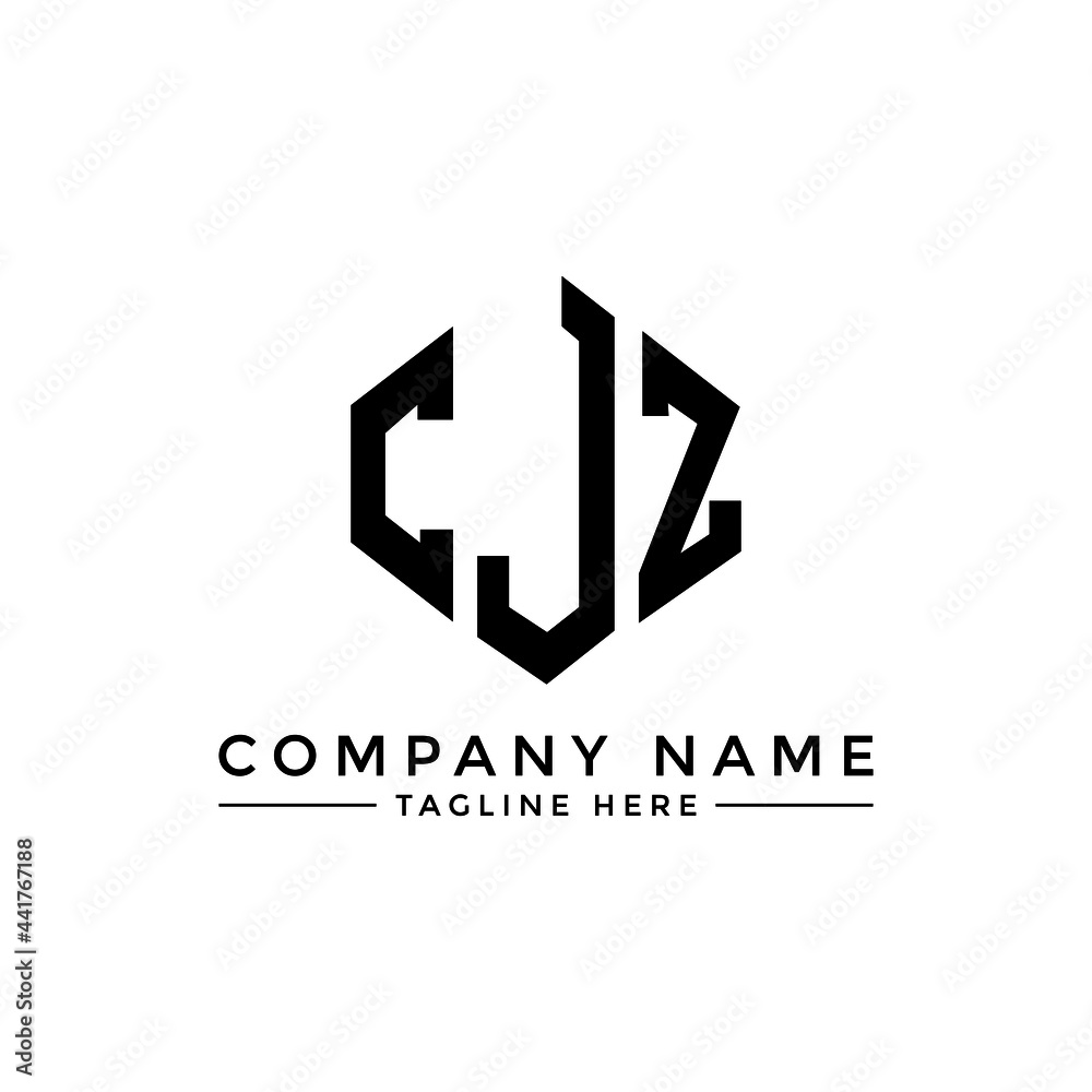 CJZ letter logo design with polygon shape. CJZ polygon logo monogram. CJZ cube logo design. CJZ hexagon vector logo template white and black colors. CJZ monogram, CJZ business and real estate logo. 