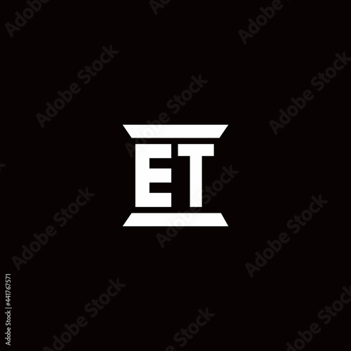 ET Logo monogram with pillar shape designs template