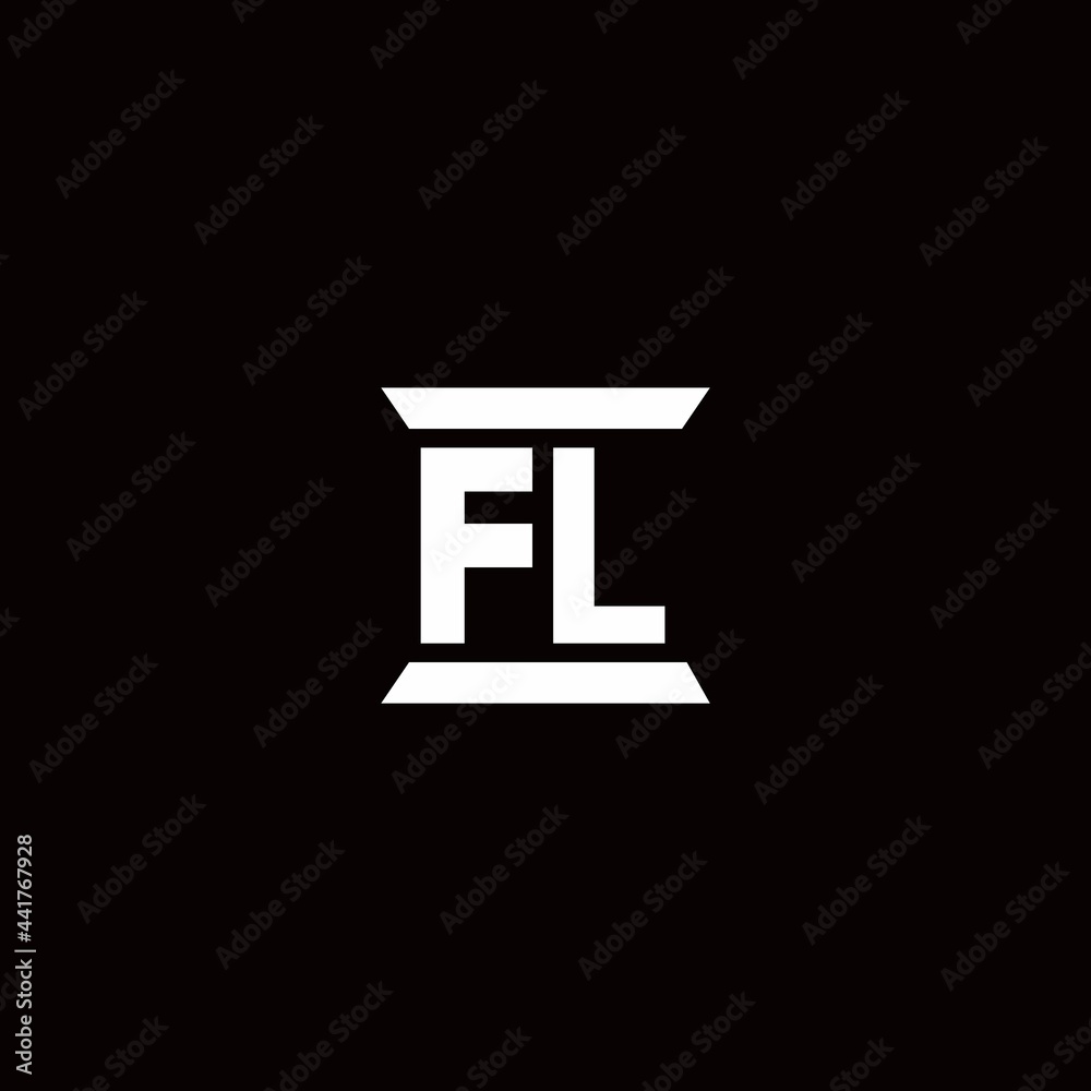 FL Logo monogram with pillar shape designs template FL Logo monogram with pillar shape designs template