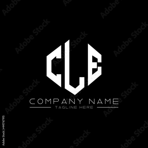 CLE letter logo design with polygon shape. CLE polygon logo monogram. CLE cube logo design. CLE hexagon vector logo template white and black colors. CLE monogram, CLE business and real estate logo.  © mamun25g