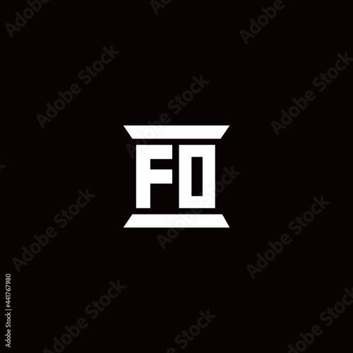 FO Logo monogram with pillar shape designs template