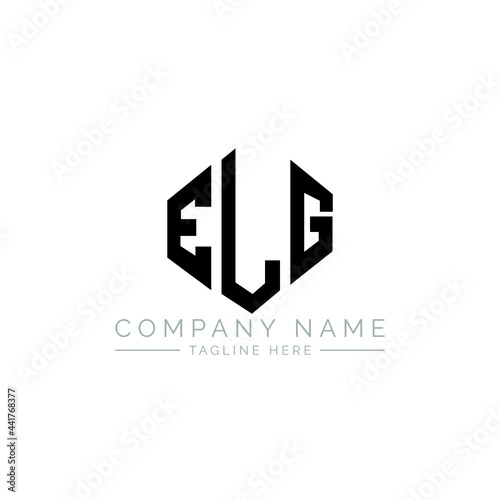 ELG letter logo design with polygon shape. ELG polygon logo monogram. ELG cube logo design. ELG hexagon vector logo template white and black colors. ELG monogram, ELG business and real estate logo. 