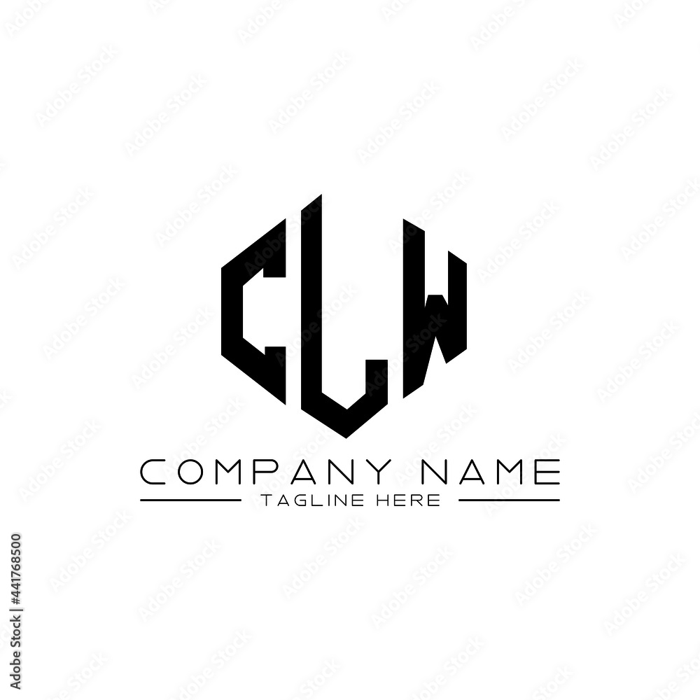 CLW letter logo design with polygon shape. CLW polygon logo monogram. CLW cube logo design. CLW hexagon vector logo template white and black colors. CLW monogram, CLW business and real estate logo. 