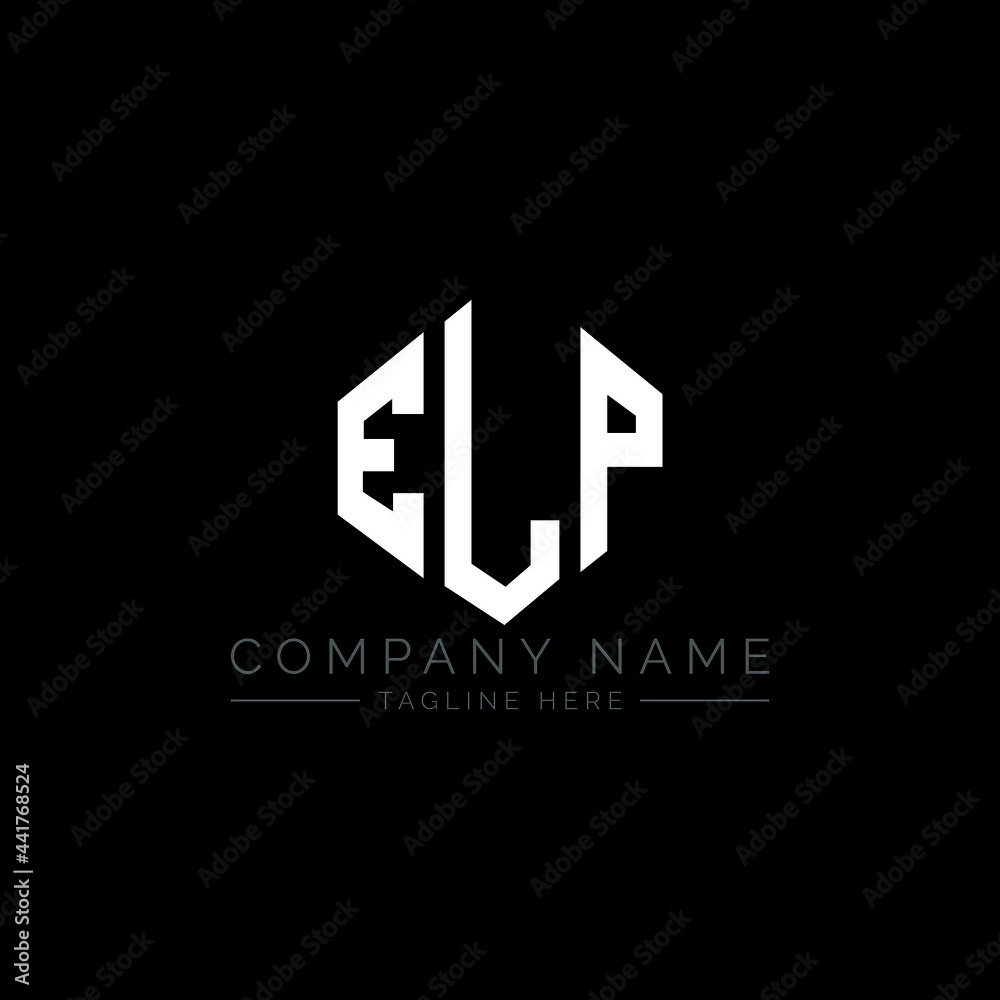 ELP letter logo design with polygon shape. ELP polygon logo monogram. ELP cube logo design. ELP