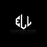 ELL letter logo design with polygon shape. ELL polygon logo monogram. ELL cube logo design. ELL hexagon vector logo template white and black colors. ELL monogram, ELL business and real estate logo. 