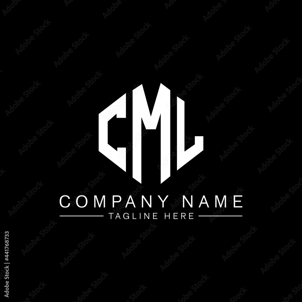 CML letter logo design with polygon shape. CML polygon logo monogram. CML cube logo design. CML hexagon vector logo template white and black colors. CML monogram, CML business and real estate logo. 