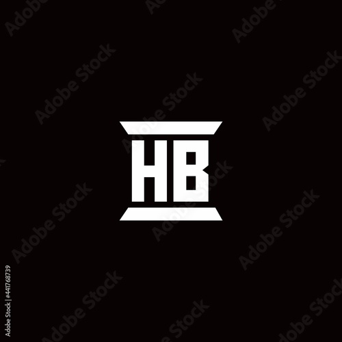 HB Logo monogram with pillar shape designs template