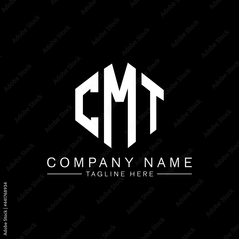 CMT letter logo design with polygon shape. CMT polygon logo monogram. CMT cube logo design. CMT hexagon vector logo template white and black colors. CMT monogram, CMT business and real estate logo. 
