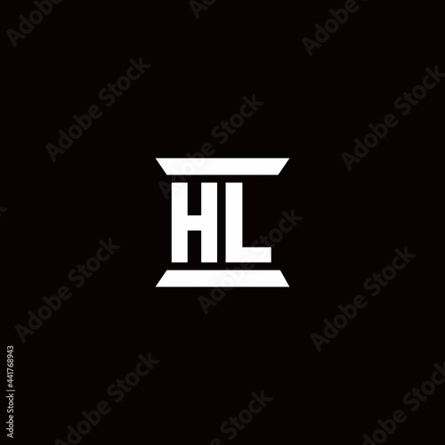 HL Logo monogram with pillar shape designs template