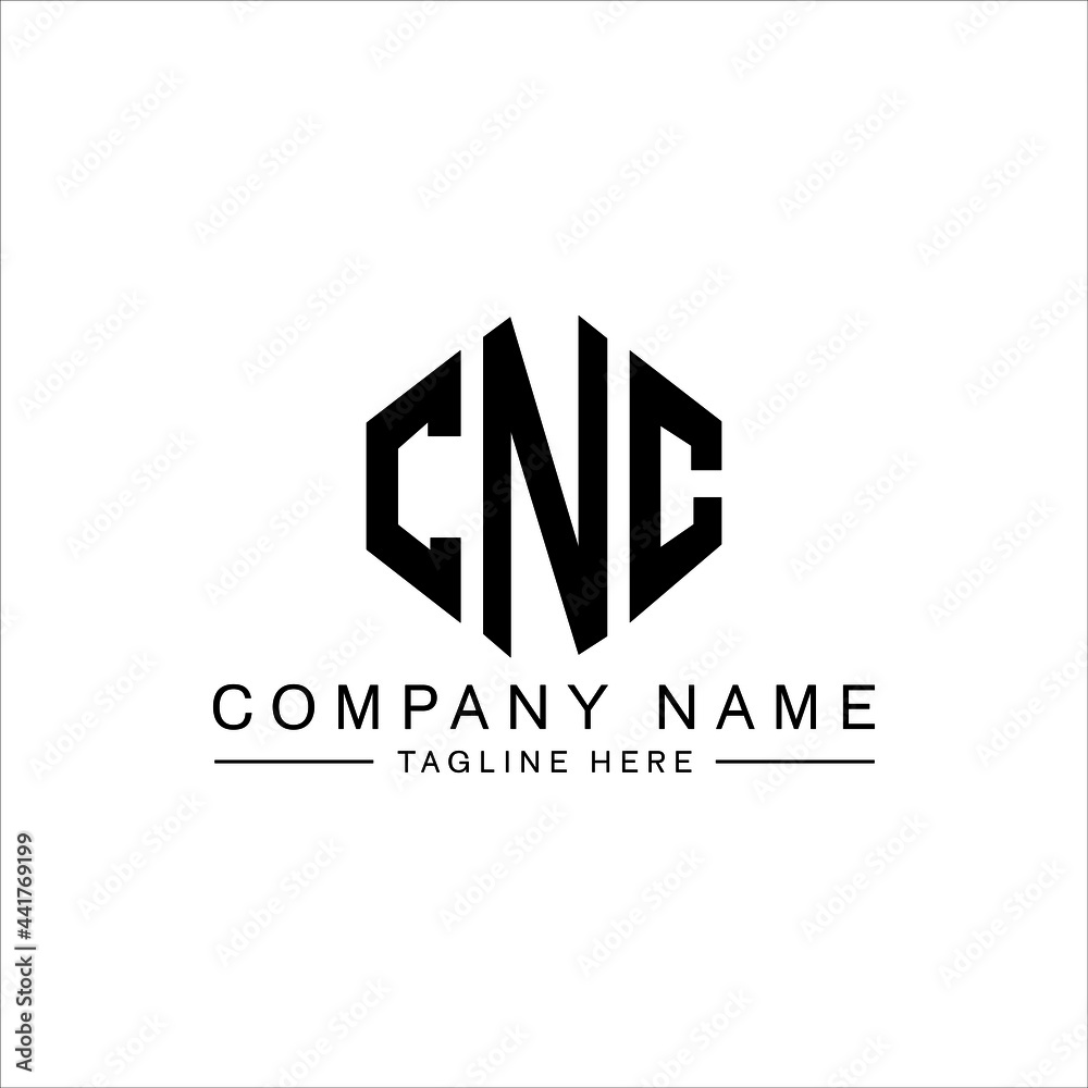 CNC letter logo design with polygon shape. CNC polygon logo monogram. CNC cube logo design. CNC hexagon vector logo template white and black colors. CNC monogram, CNC business and real estate logo. 