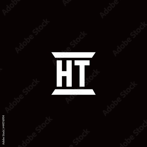 HT Logo monogram with pillar shape designs template