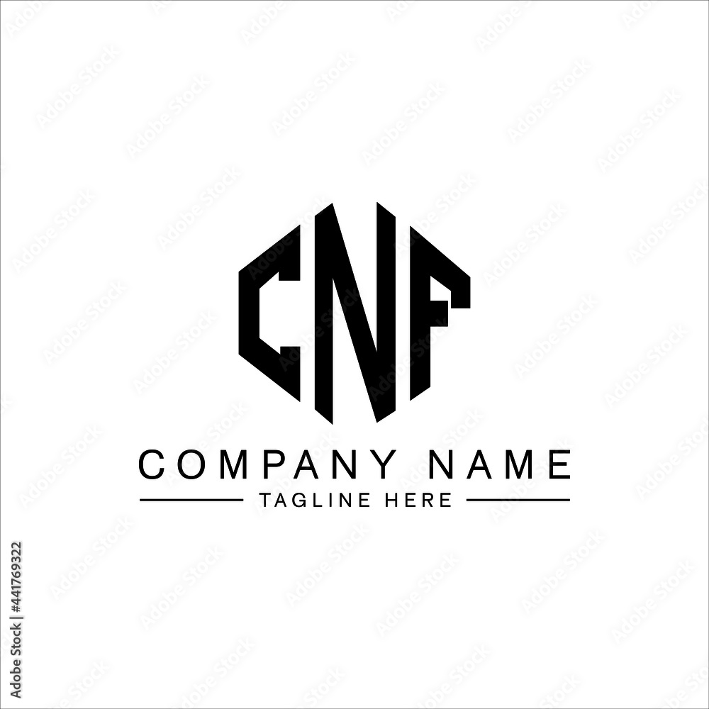 CNF letter logo design with polygon shape. CNF polygon logo monogram. CNF cube logo design. CNF hexagon vector logo template white and black colors. CNF monogram, CNF business and real estate logo.  