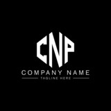 CNP letter logo design with polygon shape. CNP polygon logo monogram. CNP cube logo design. CNP hexagon vector logo template white and black colors. CNP monogram, CNP business and real estate logo. 