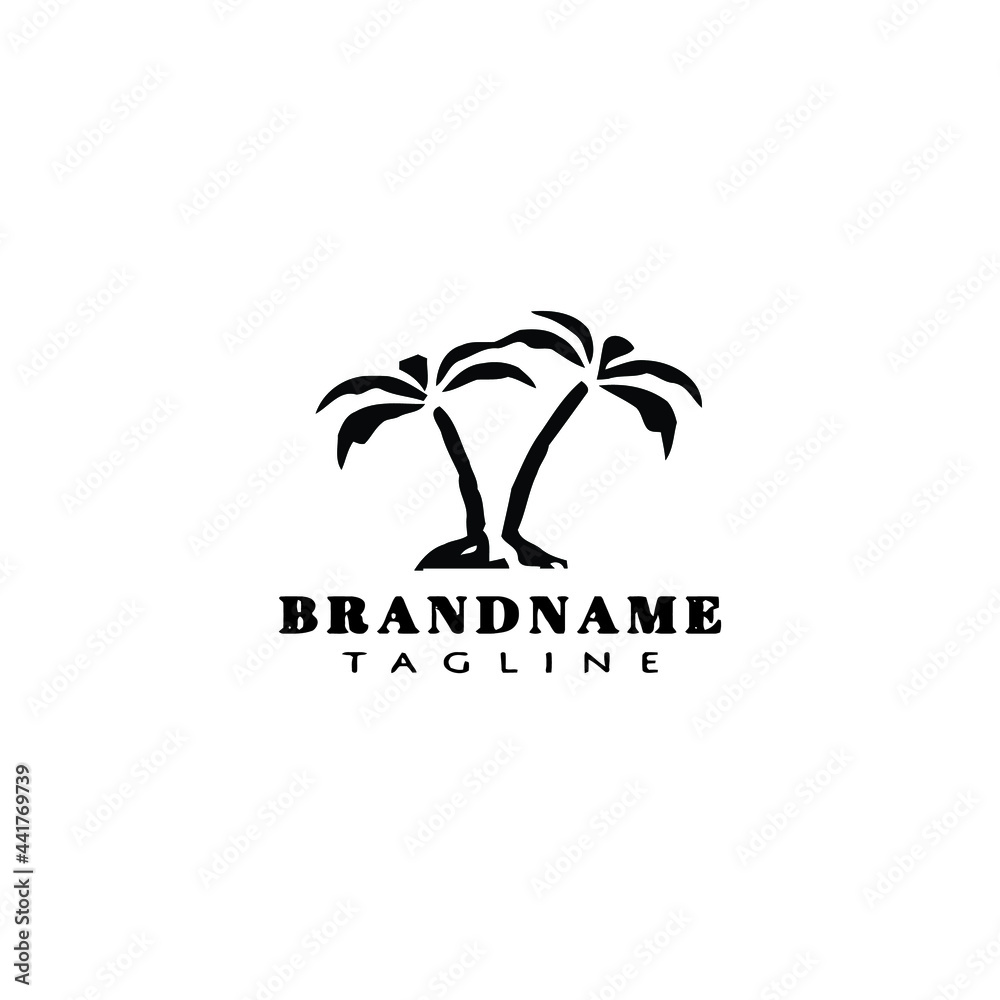 palm tree logo icon design template vector illustration