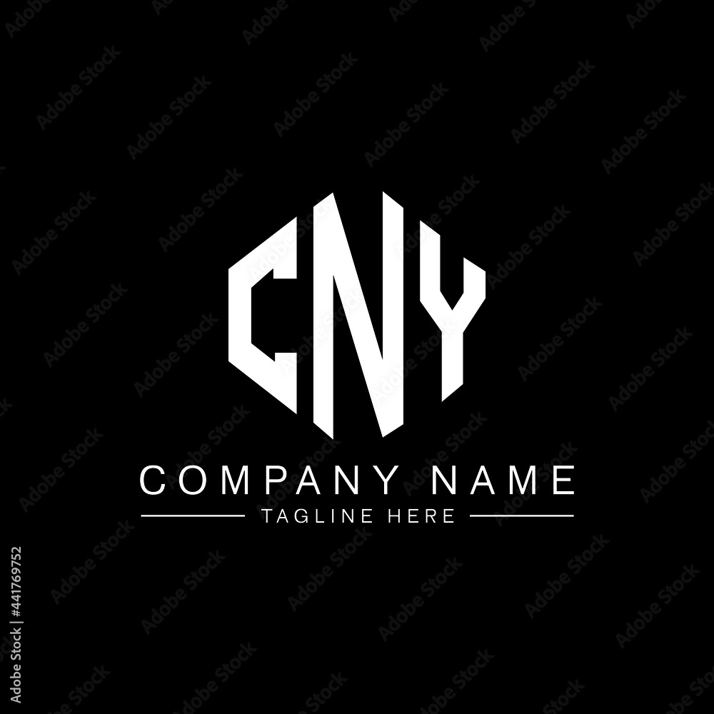 Fototapeta premium CNY letter logo design with polygon shape. CNY polygon logo monogram. CNY cube logo design. CNY hexagon vector logo template white and black colors. CNY monogram, CNY business and real estate logo. 