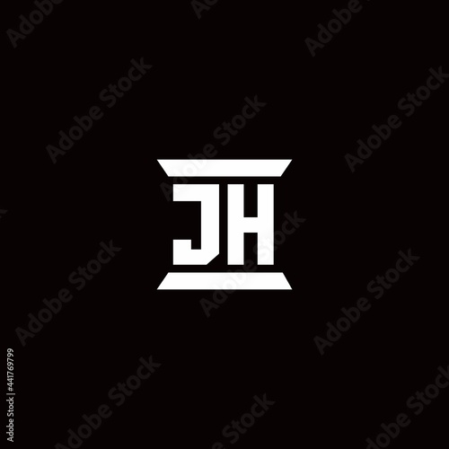 JH Logo monogram with pillar shape designs template