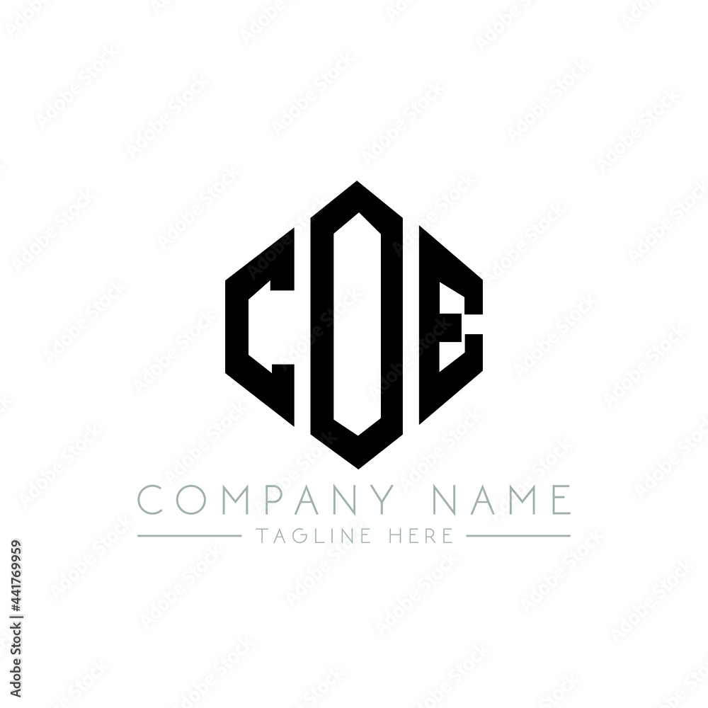 COE letter logo design with polygon shape. COE polygon logo monogram. COE cube logo design. COE hexagon vector logo template white and black colors. COE monogram, COE business and real estate logo. 