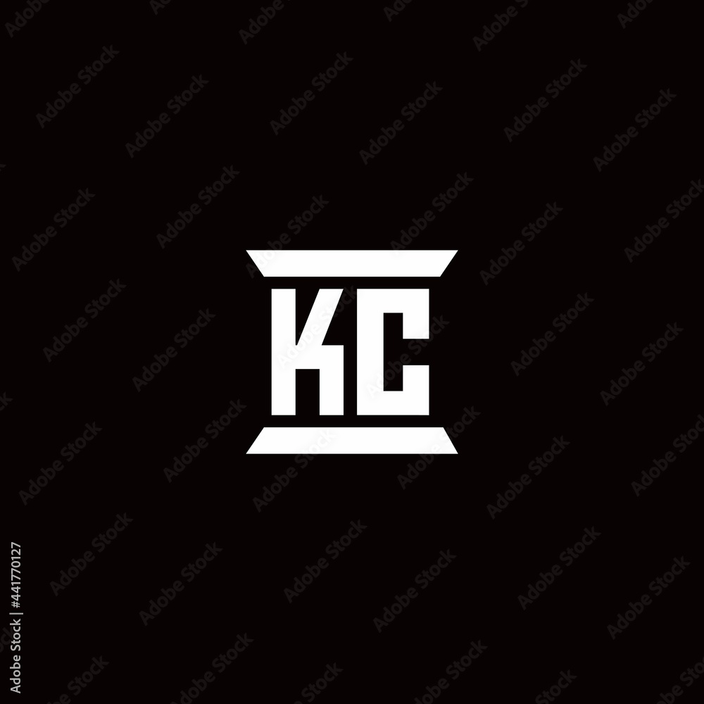 KC Logo monogram with pillar shape designs template KC Logo monogram with pillar shape designs template
