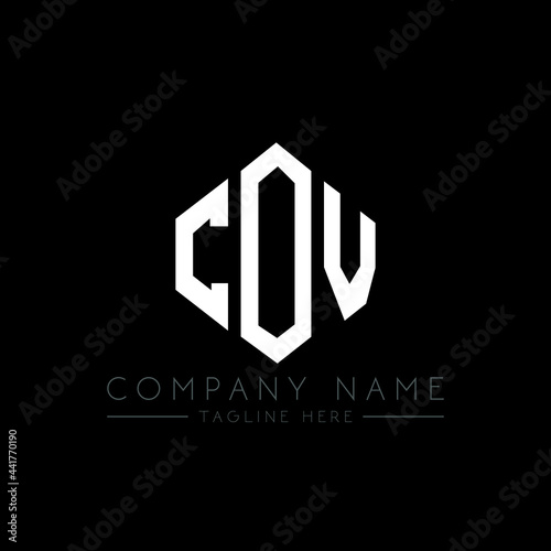 Free Download COV letter logo design with polygon shape. COV polygon logo monogram. COV cube logo design. COV hexagon vector logo template white and black colors. COV monogram, COV business and real estate logo.  - GFXLoad