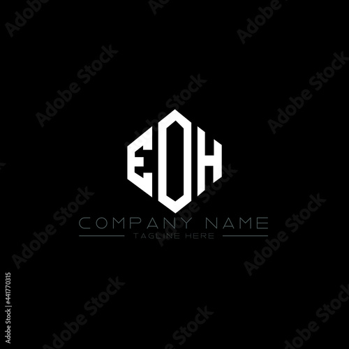 EOH letter logo design with polygon shape. EOH polygon logo monogram. EOH cube logo design. EOH hexagon vector logo template white and black colors. EOH monogram, EOH business and real estate logo.  photo