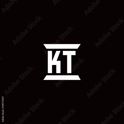 KT Logo monogram with pillar shape designs template