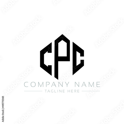 CPC letter logo design with polygon shape. CPC polygon logo monogram. CPC cube logo design. CPC hexagon vector logo template white and black colors. CPC monogram, CPC business and real estate logo. 