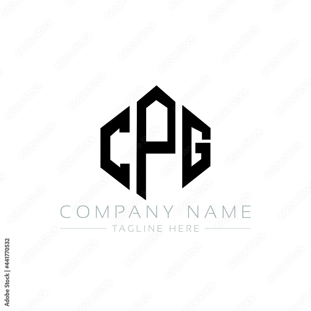 Vecteur Stock CPG letter logo design with polygon shape. CPG polygon