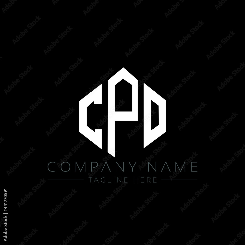 CPO letter logo design with polygon shape. CPO polygon logo monogram ...