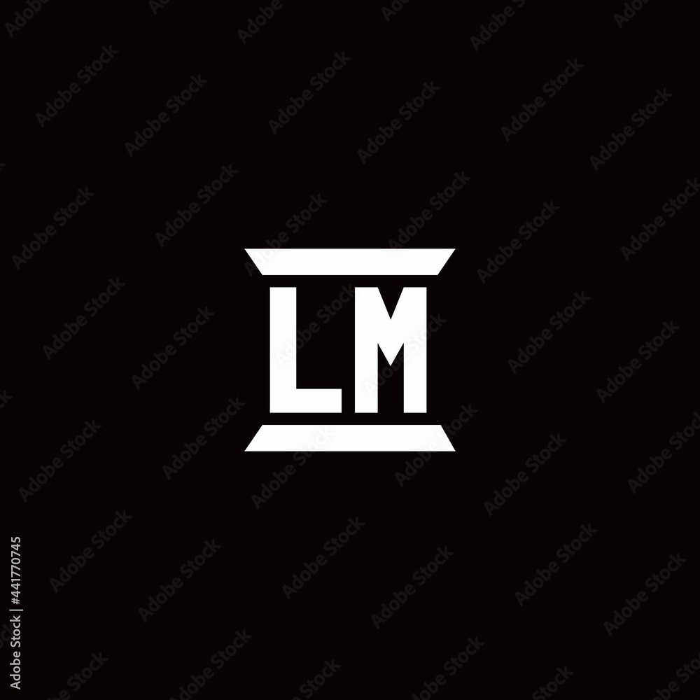 LM Logo monogram with pillar shape designs template LM Logo monogram with pillar shape designs template