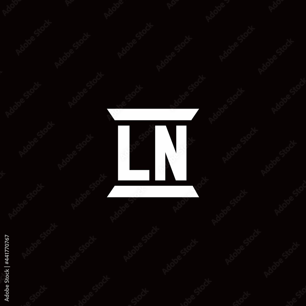 LN Logo monogram with pillar shape designs template LN Logo monogram with pillar shape designs template