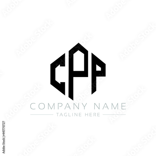 CPP letter logo design with polygon shape. CPP polygon logo monogram. CPP cube logo design. CPP hexagon vector logo template white and black colors. CPP monogram, CPP business and real estate logo.  photo