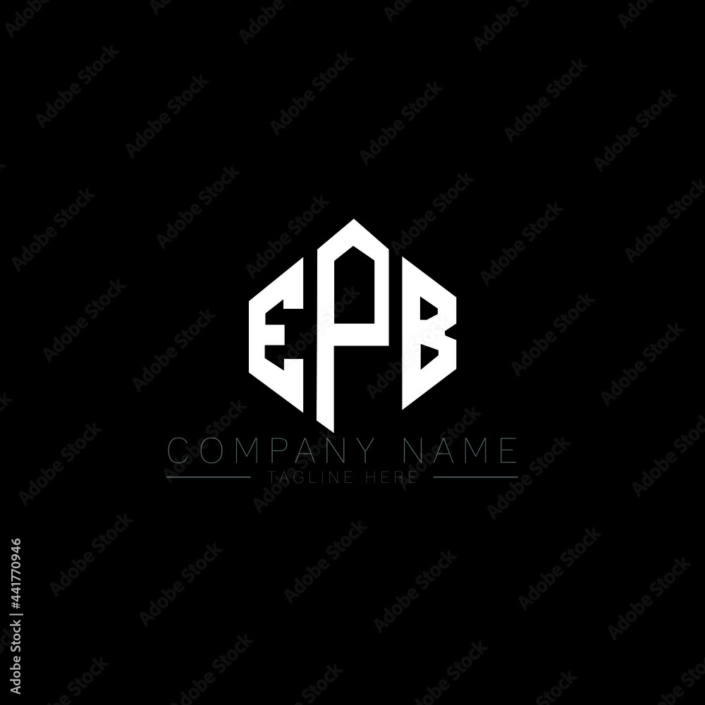EPB letter logo design with polygon shape. EPB polygon logo monogram