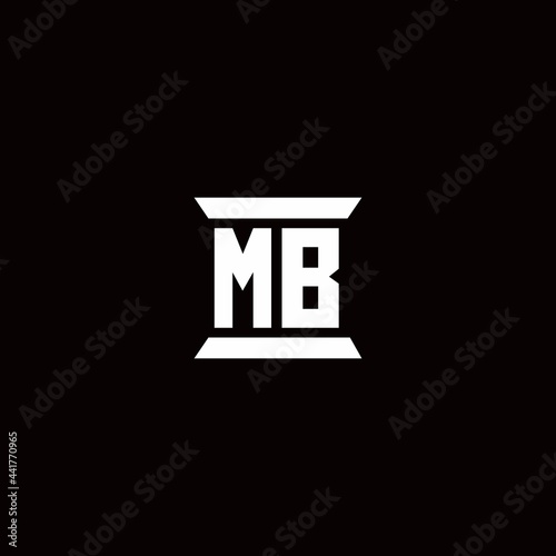 MB Logo monogram with pillar shape designs template