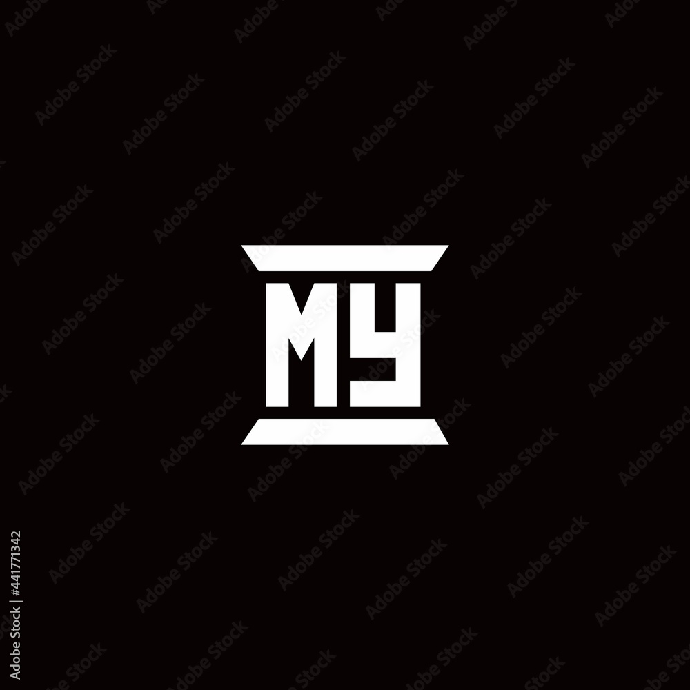 MY Logo monogram with pillar shape designs template MY Logo monogram with pillar shape designs template