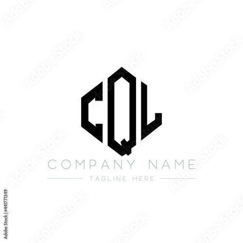 CQL letter logo design with polygon shape. CQL polygon logo monogram. CQL cube logo design. CQL hexagon vector logo template white and black colors. CQL monogram, CQL business and real estate logo. 