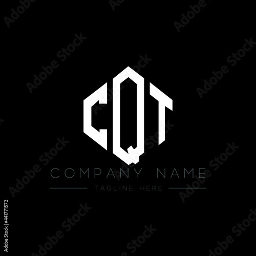 CQT letter logo design with polygon shape. CQT polygon logo monogram. CQT cube logo design. CQT hexagon vector logo template white and black colors. CQT monogram, CQT business and real estate logo. 