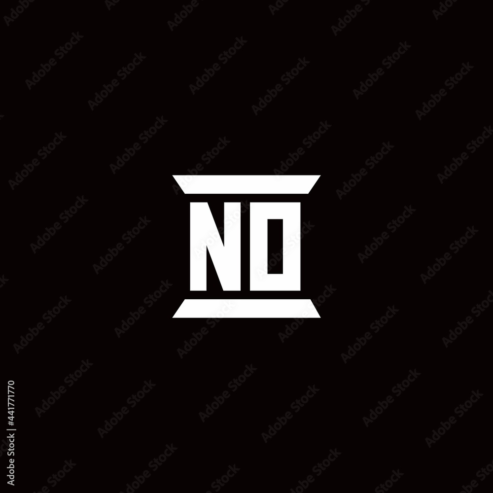 NO Logo monogram with pillar shape designs template NO Logo monogram with pillar shape designs template