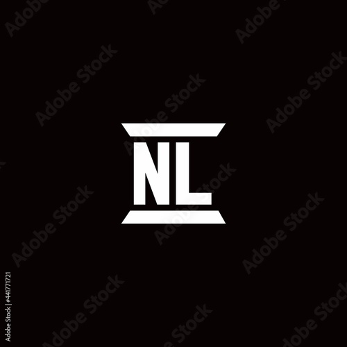 NL Logo monogram with pillar shape designs template