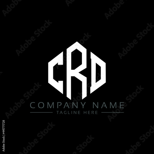 CRD letter logo design with polygon shape. CRD polygon logo monogram. CRD cube logo design. CRD hexagon vector logo template white and black colors. CRD monogram, CRD business and real estate logo. 