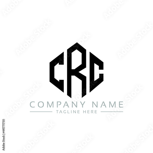 CRC letter logo design with polygon shape. CRC polygon logo monogram. CRC cube logo design. CRC hexagon vector logo template white and black colors. CRC monogram, CRC business and real estate logo.  photo